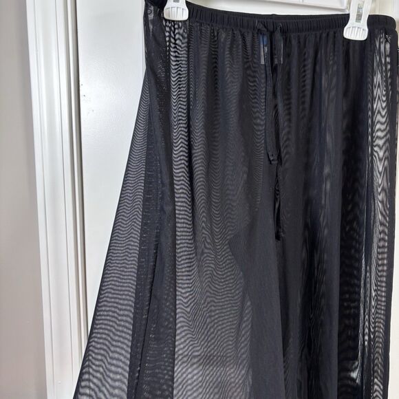 Jantzen Womens Swim Wide Leg Cover Up Pants Size M  Black High Rise Pull On - Picture 4 of 11